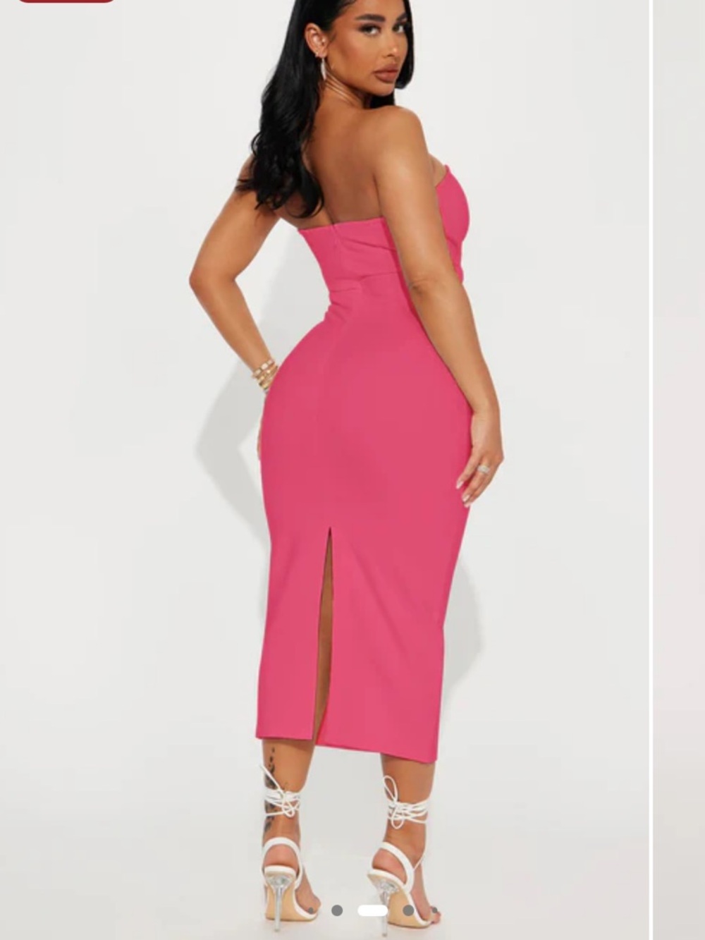 NWT Fashion Nova Desiree Strapless Midi Dress- Pink/ Magenta - Picture 3 of 7